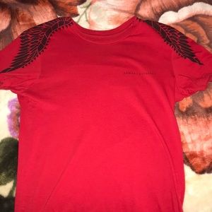 Red Armani Exchange tee shirt